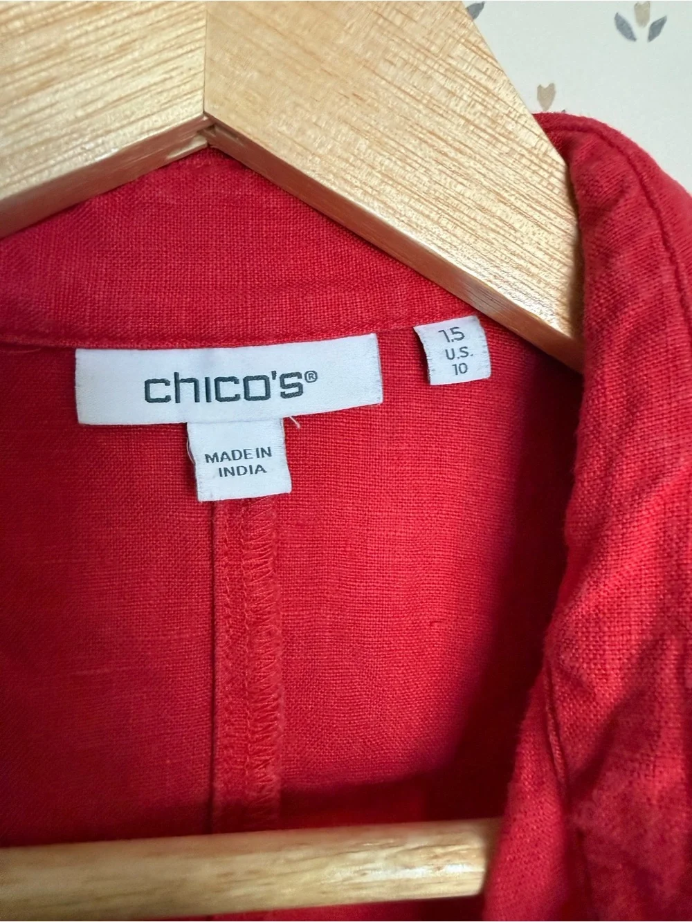 Chico's Bright Fuchsia Linen-Blend Shirt Cover-Up
